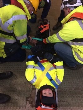 Saviour Stretchers were put to the test during training at the Port of Milford Haven